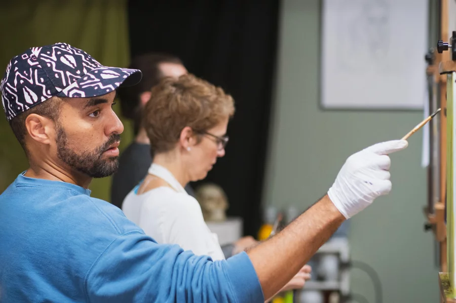 Schüler auf einem Portrait Workshop